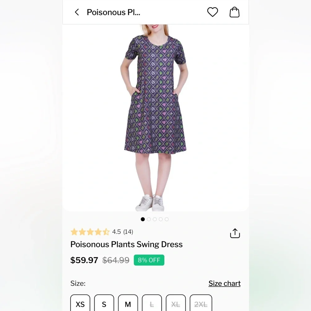 Svaha Size S Poisonous Plants Dress EUC - Picture 5 of 7